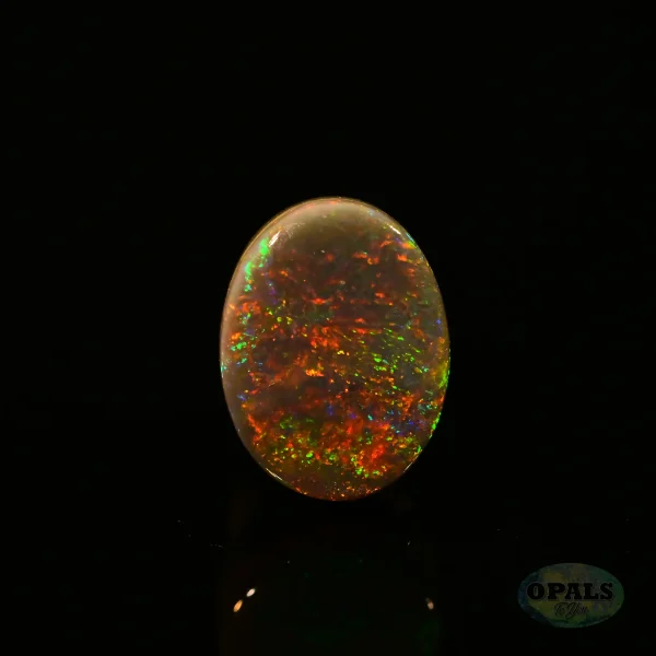0.70ct Australian Natural Solid Black Opal Featuring Red Orange Green With Flashes Of Purple 3