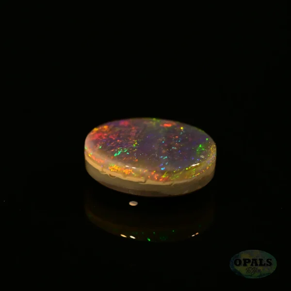 0.70ct Australian Natural Solid Black Opal Featuring Red Orange Green With Flashes Of Purple 5