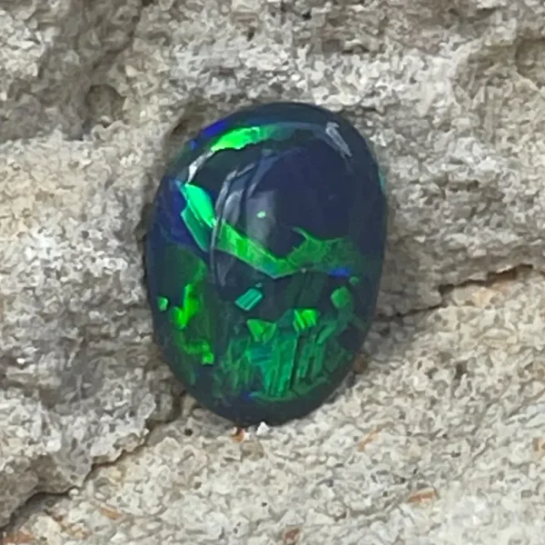 0.87ct Australian Natural Solid Black Opal Featuring Green Blue 1
