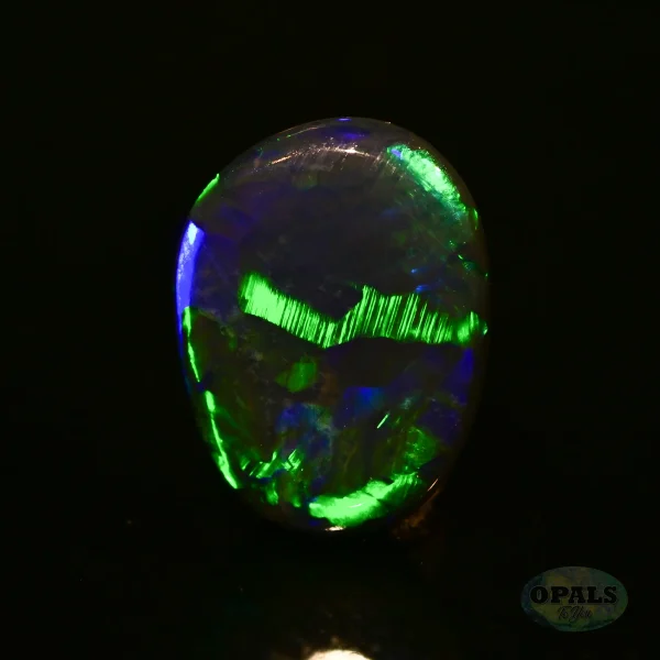 0.87ct Australian Natural Solid Black Opal Featuring Green Blue 5