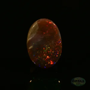 0.90 Ct Australian Natural Solid Black Opal Featuring Red Orange Green Gold Purple 2 1