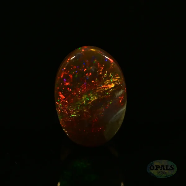 0.90 Ct Australian Natural Solid Black Opal Featuring Red Orange Green Gold Purple 5 1