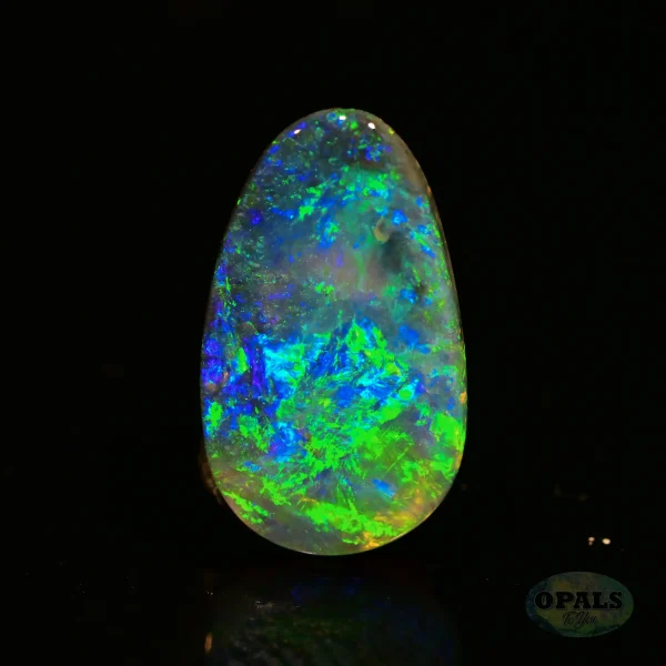0.91 Ct Australian Natural Solid Black Opal Featuring Green Purple Gold 2