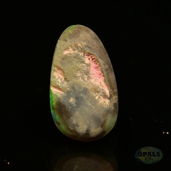 0.91 Ct Australian Natural Solid Black Opal Featuring Green Purple Gold 3