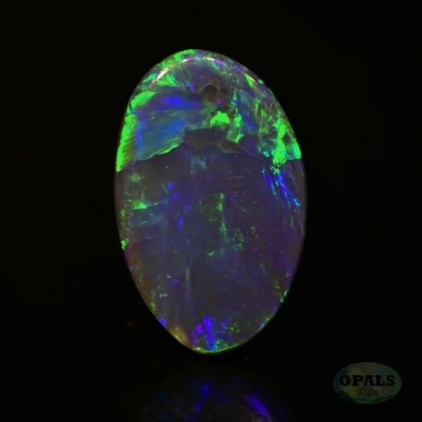 1.03ct Australian Natural Solid Black Opal Featuring Blue Green 5