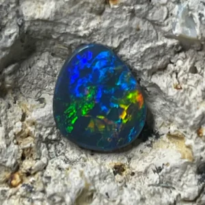 1.04ct Australian Natural Solid Black Opal Featuring Green Blue Orange Gold 1
