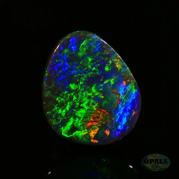 1.04ct Australian Natural Solid Black Opal Featuring Green Blue Orange Gold 2 1
