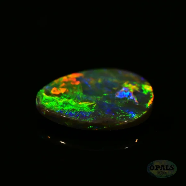 1.04ct Australian Natural Solid Black Opal Featuring Green Blue Orange Gold 4 1