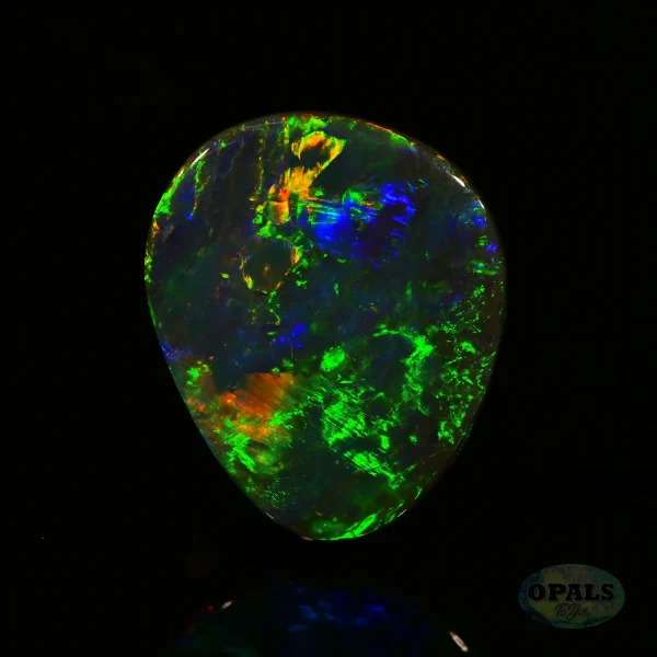 1.04ct Australian Natural Solid Black Opal Featuring Green Blue Orange Gold 5 1