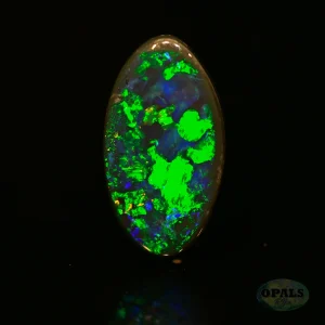 1.18 Ct Australian Natural Solid Black Opal Featuring Green Blue Orange And Golden Flashes 2 1