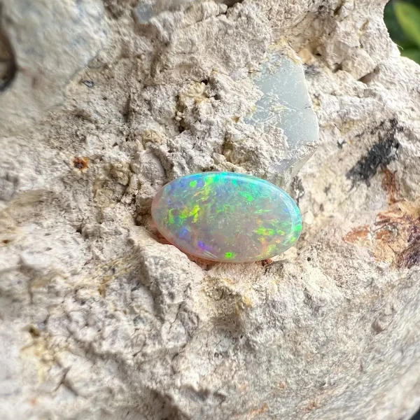 1.25ct Australian Natural Solid Crystal Opal Featuring Orange Green Gold Purple 1