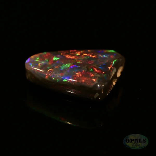 1.37 Ct Australian Natural Solid Black Opal Featuring Red Green Blue 4 1