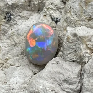 1.71 Ct Australian Natural Solid Light Opal Featuring Red Blue Green Purple Turquoise 1