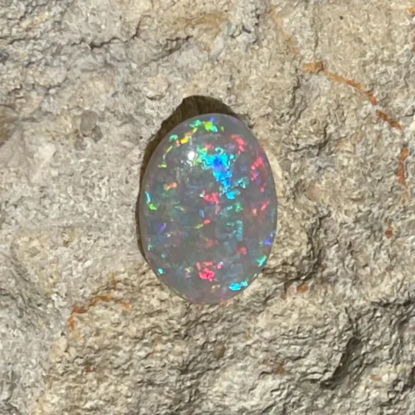 1.76ct Australian Natural Solid Crystal Opal Featuring Red Blue Green Purple Orange Yellow 1