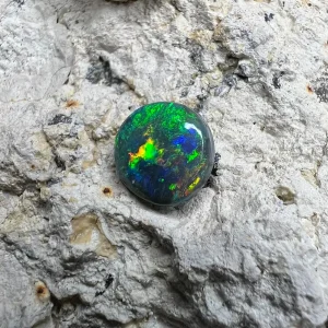 1.79ct Australian Natural Solid Black Opal Featuring Green Blue Purple Orange And Blue 5