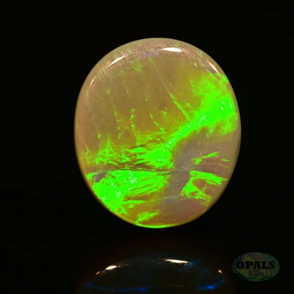 2.48ct Australian Natural Solid Black Opal Featuring Fluorescent Green 5 1