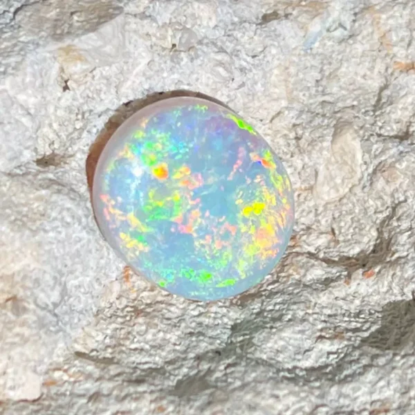 3.57ct Australian Natural Solid Light Opal Featuring Orange Gold Green Blue Purple Red 1
