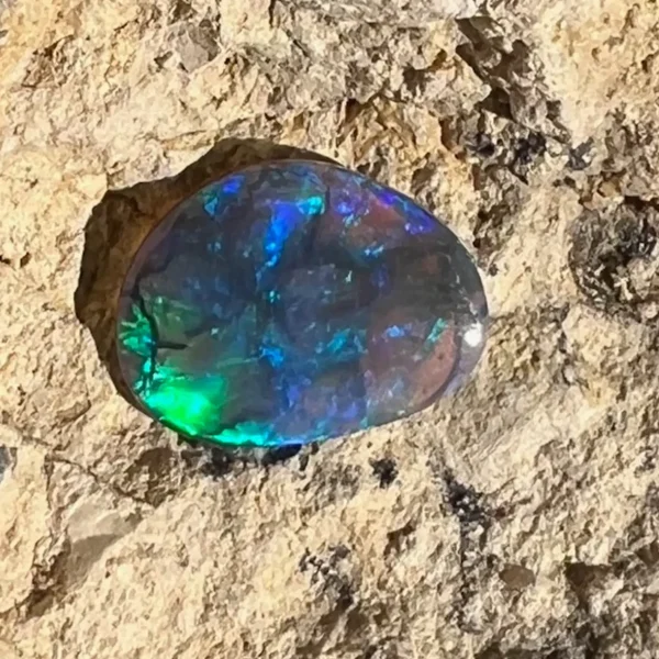 4.78ct Australian Natural Solid Crystal Opal Featuring Green Purple Blue 1
