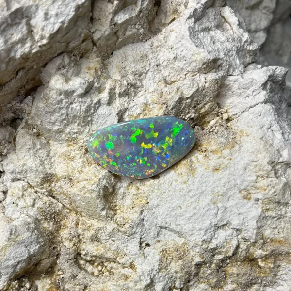 5.91 Ct Australian Natural Solid Crystal Opal Featuring Green Gold Purple Orange Red 1