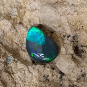 6.63ct Australian Natural Solid Black Opal Featuring Blue Green 1