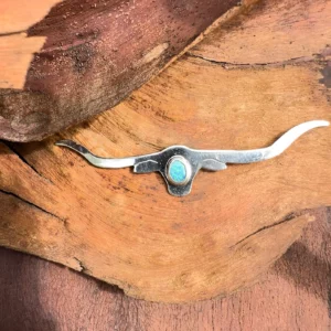 IMG Opals to you Australian Opal and sterling silver bulls horn hat pin 004