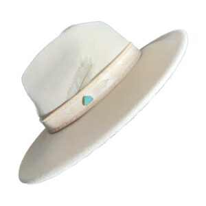 Natural Solid Lightning Ridge Sterling Silver Opal Hat Pin Wool and Handcrafted Leather Combo SKUABH1 2