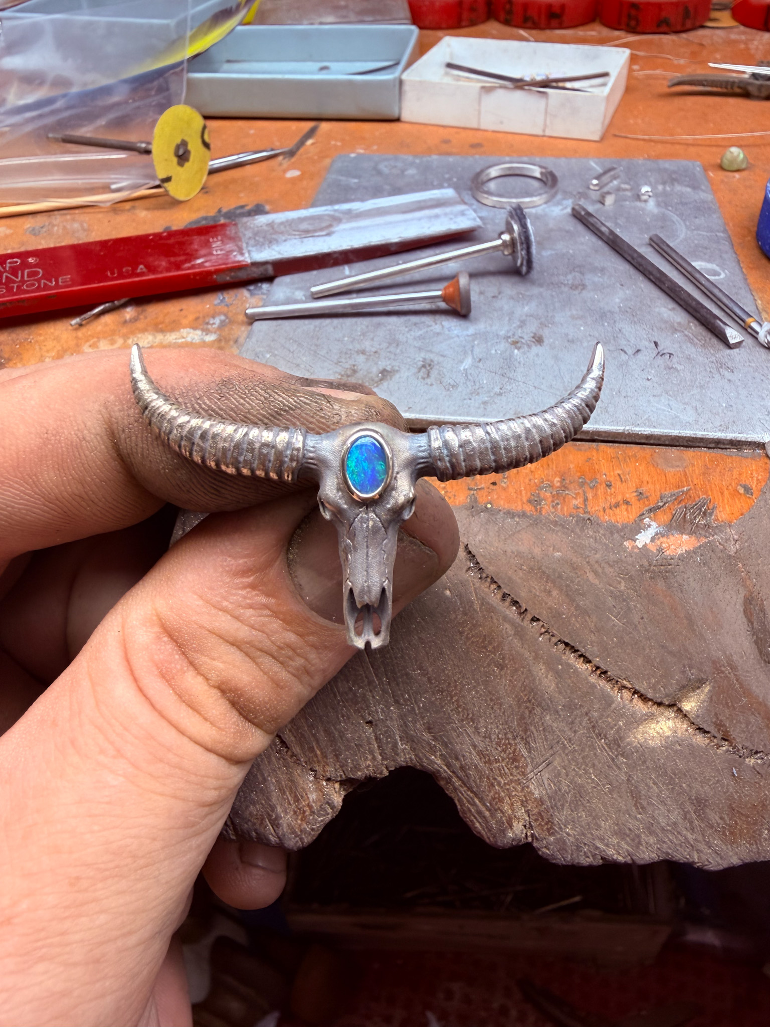 Wee Warra Outback Spirit Opal & Sterling Silver Hat Pin - Image 3