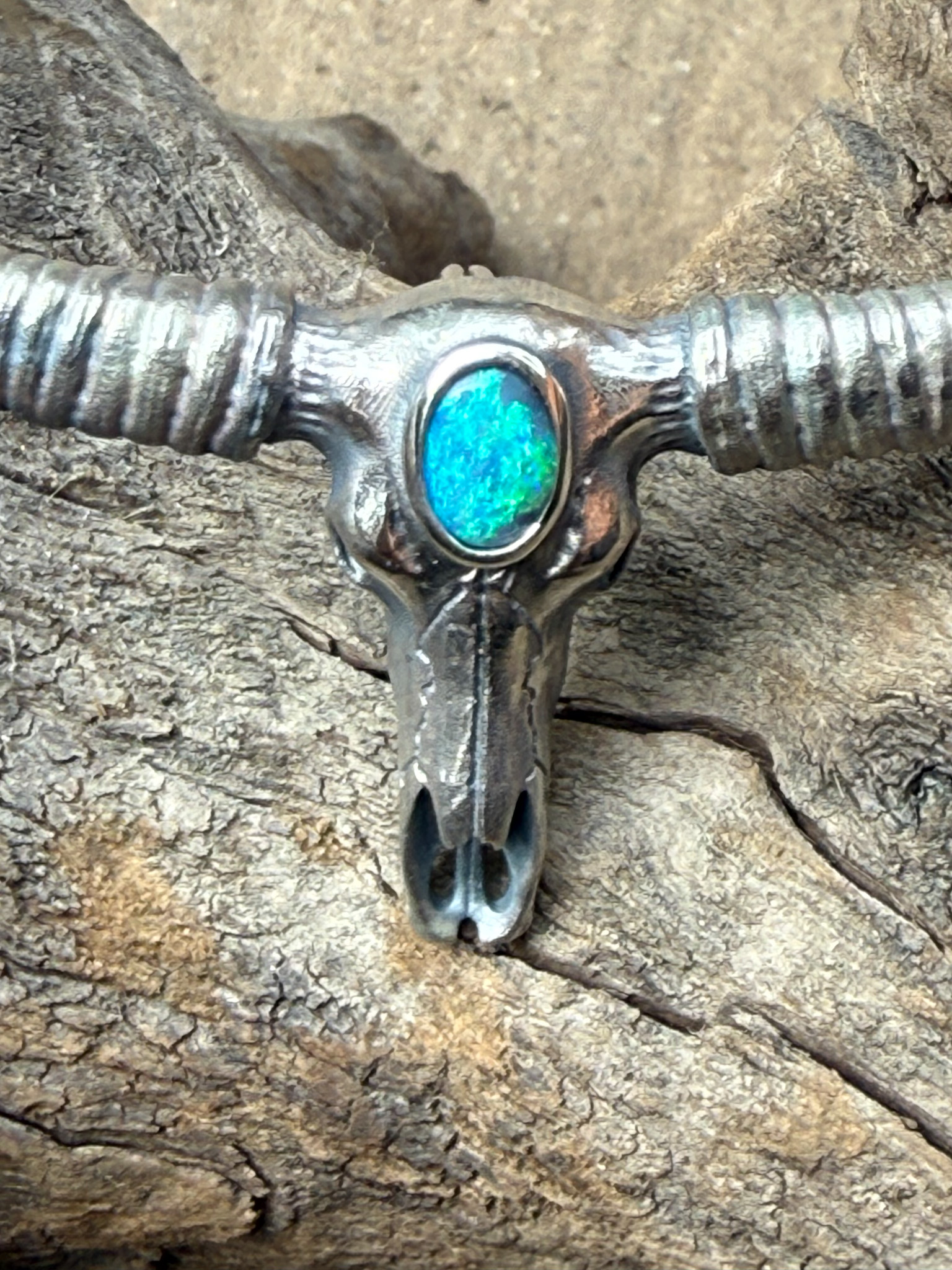 Wee Warra Outback Spirit Opal & Sterling Silver Hat Pin